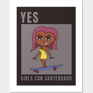 Yes Girls Can Skateboard Posters and Art